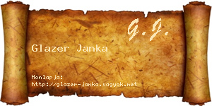 Glazer Janka névjegykártya